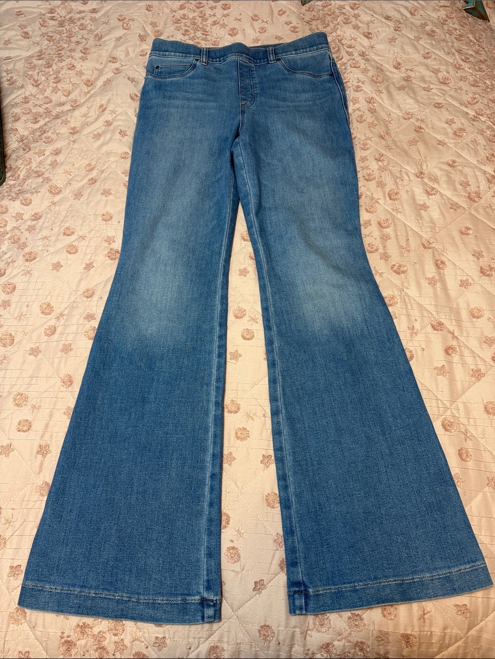SPANX SPANXshape EveryWear Pull-On Flare Jeans Stonewash Blue - Size Large